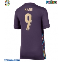 Camisa de Futebol Inglaterra Harry Kane #9 Equipamento Secundário Mulheres Europeu 2024 Manga Curta